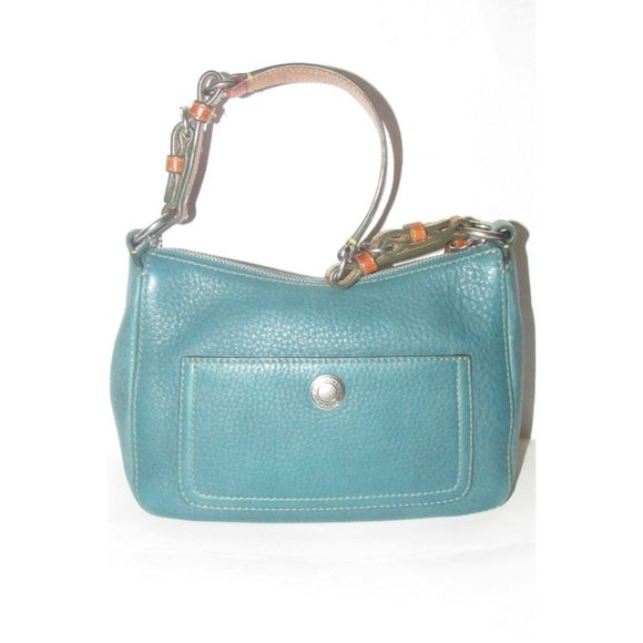 Coach 'Chelsea' Hobo Teal Buttery Soft Leather Chrome Accents - Picture 15 of 16